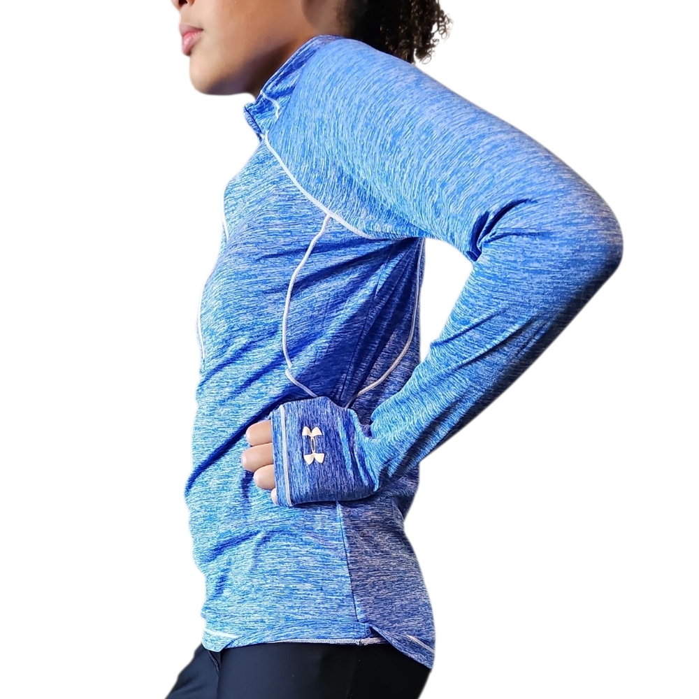 23. Under Armour Kids Heathered Blue Long Sleeve Tee